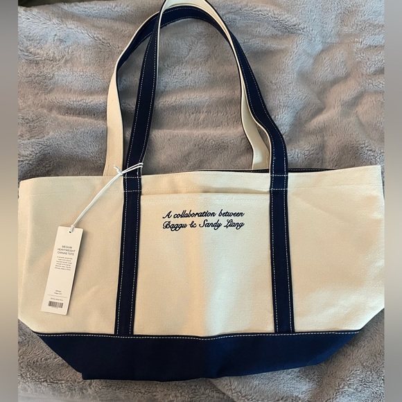 BAGGU X Sandy Liang MEDIUM Heavyweight Canvas Tote Bag In Navy - Picture 7 of 12